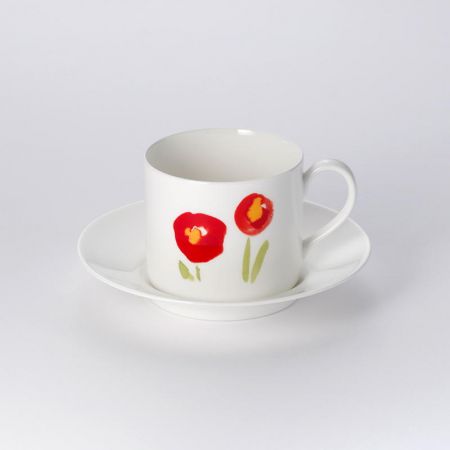 DIBBERN Impression Kaffee Obertasse zylindrisch 0,25 l mohn rot